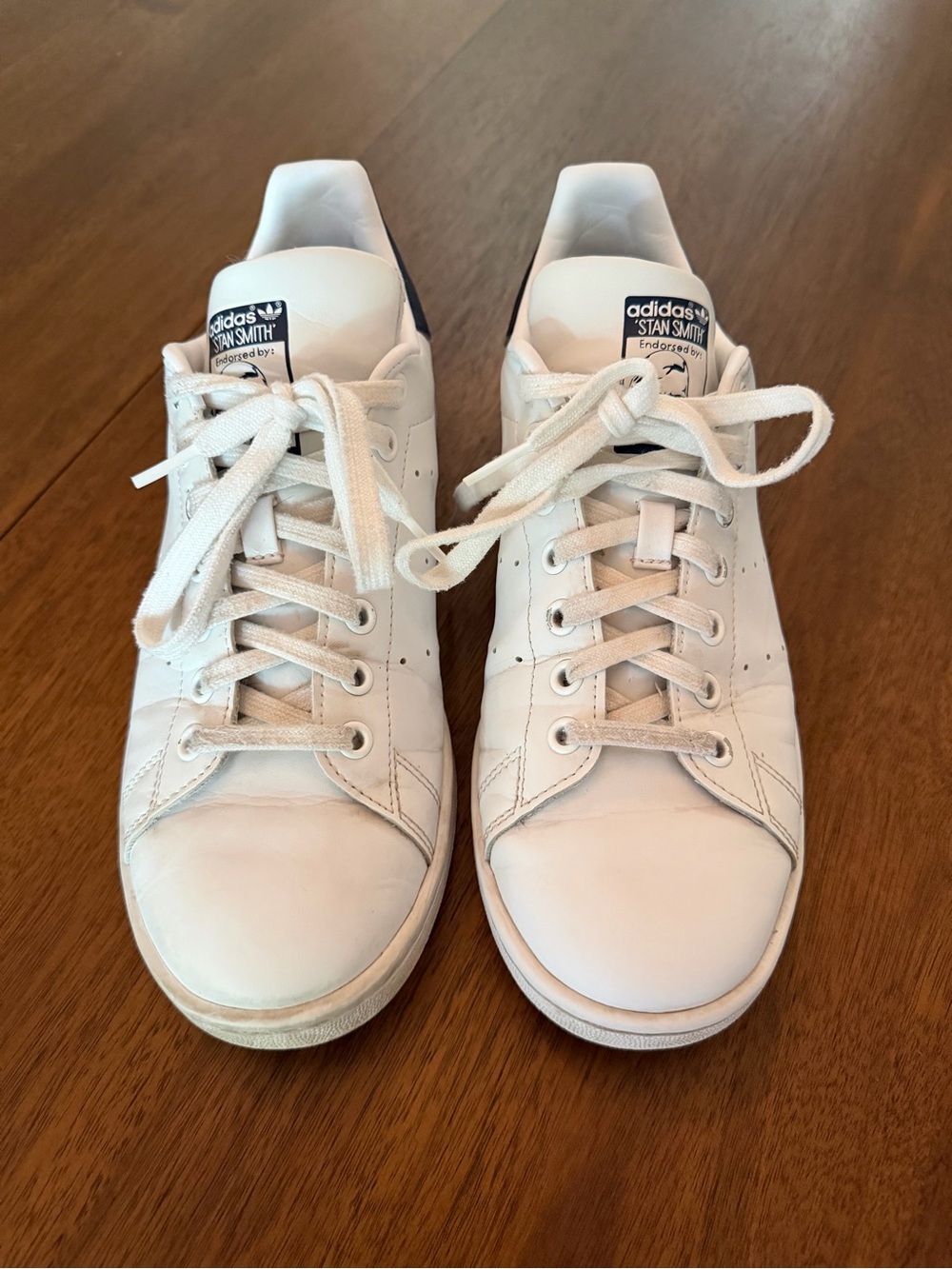 adidas Stan Smith Sneakers | White with Navy Heel